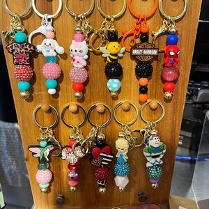 Assorted Hand Beaded Keychains Each Sold Separately